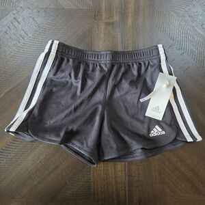 Adidas Shorts Girls Small 7-8 Black/White New AH4232-AK01 YA Dance Gym Soccer